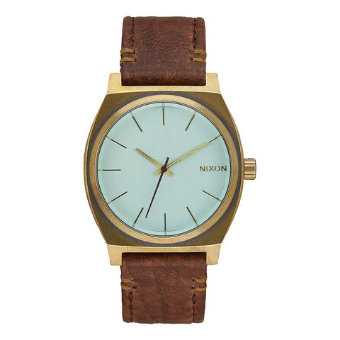 Nixon Time Teller Watch - Brass / Green Crystal / Brown