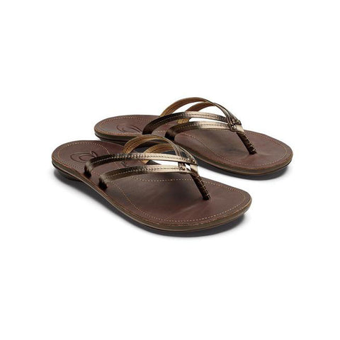 Olukai U'I Sandals - Bronze / Dark Java