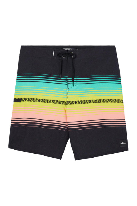 O'Neill Hyperfreak Heat Stripe Line 19" Boardshort - Black - Front No Model