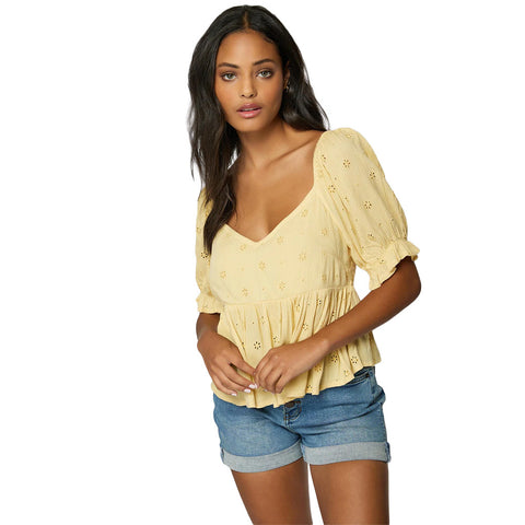 O'Neill Isabel Eyelet Top - Straw