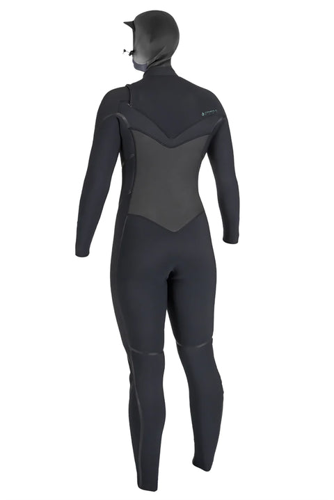 O'Neill Women's Psycho Tech 5.5/4mm Chest Zip Hooded Wetsuit - Black