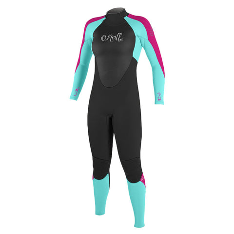 O'Neill Youth Girls Epic 4/3 Wetsuit -Black/Berry/Seaglass