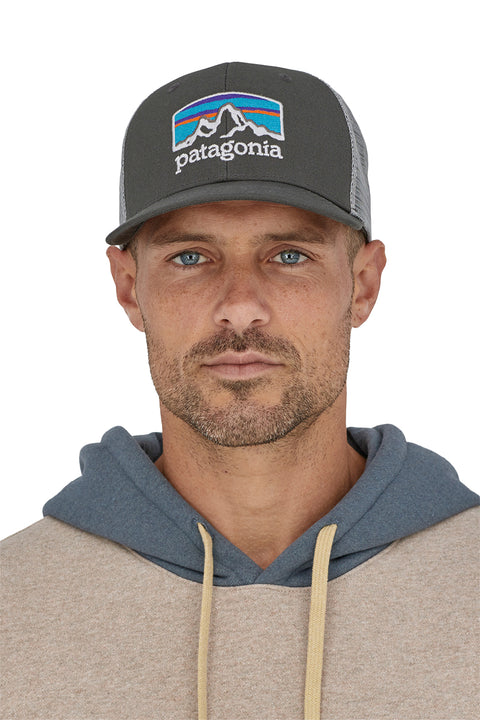 Patagonia Fitz Roy Horizons Trucker Hat - Forge Grey - On Model Front
