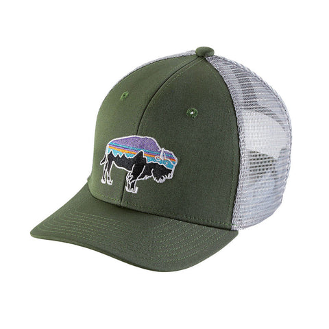Patagonia Kids Trucker Hat - Fitz Roy Bison / Buffalo Green