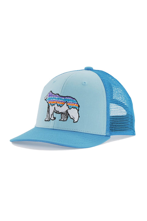 Patagonia Kids Trucker Hat - Illustrated Fitz Bear: Fin Blue