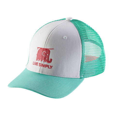Patagonia Kids Trucker Hat - Live Simply Elephant / White