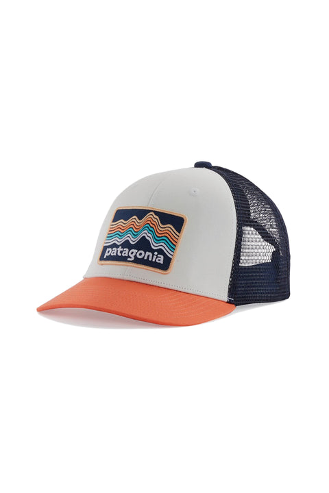 Patagonia Kids Trucker Hat - Ridge Rise Stripe: Coho Coral