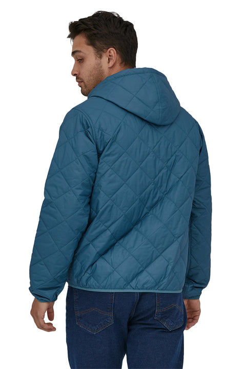 Patagonia Men's Diamond Quilted Bomber Hoody - Wavy Blue - Back