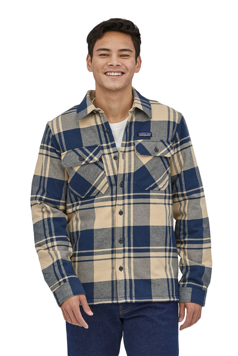 Patagonia Men's Insulated Organic Cotton Midweight Fjord Flannel Shirt - Live Oak: Oar Tan