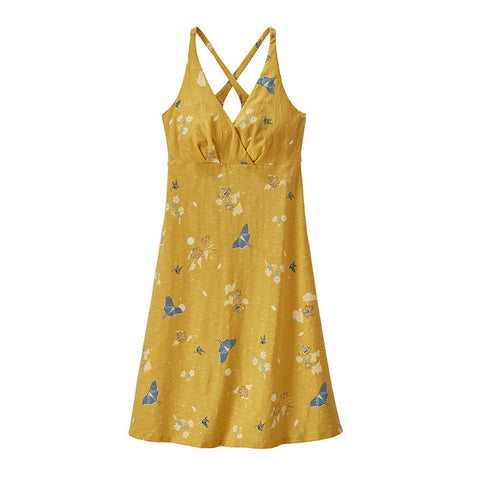 Patagonia Women's Amber Dawn Dress - Night Pollinators Spaced: Surfboard Yellow