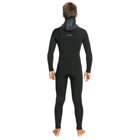 Quiksilver Boy's 8-16 4/3 Everyday Sessions Hooded Wetsuit - Black