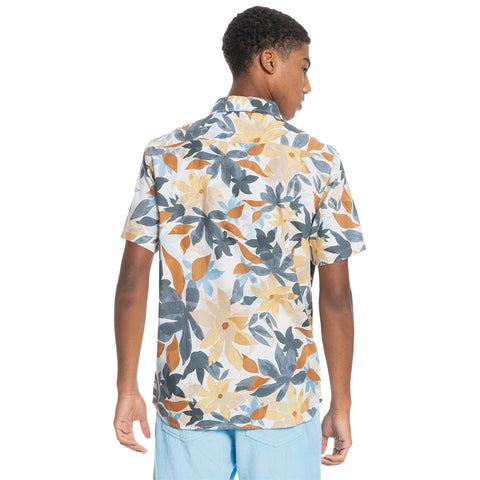 Quiksilver Drifter Cotton Short Sleeve Shirt - Antique Drifter White
