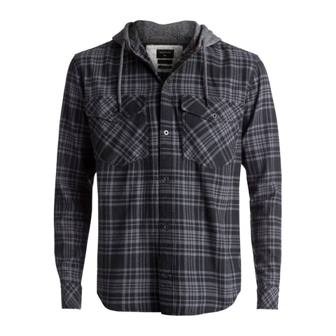 Quiksilver Snap Up Hooded Flannel - Tarmac