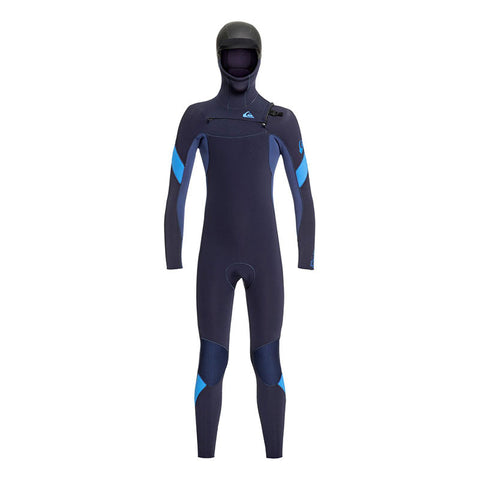 Quiksilver Boys Syncro 5/4/3 Hooded Wetsuit - Dark Navy / Iodine Blue
