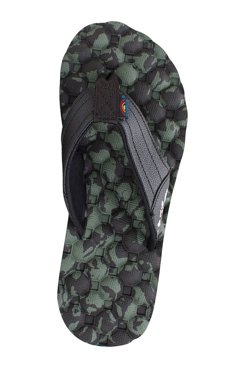 Rainbow Holoholo Gerry Lopez Rubber Signature Sandal - Black / Green / Camo