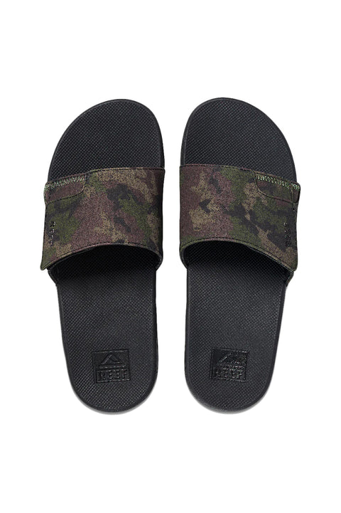 Reef Fanning Slide Sandals - Olive Camo - Top