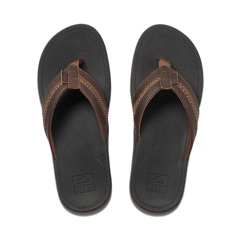 Reef Leather Ortho-Bounce Coast Sandal - Black / Brown