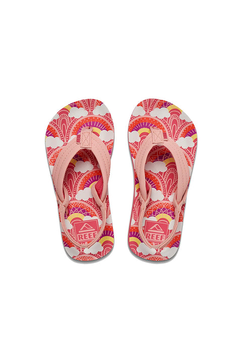 Reef Little Ahi Sandal - Rainbows And Clouds - Top