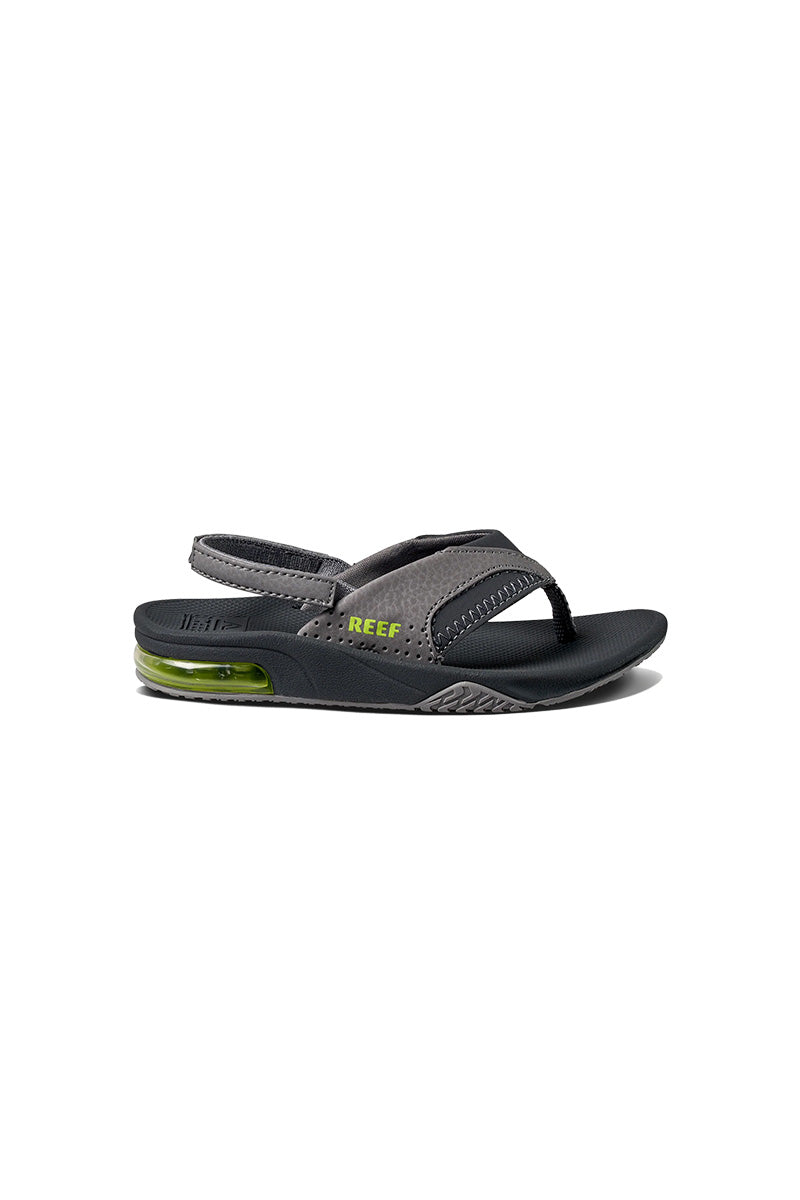 Reef Little Fanning Sandals - Grey / Volt | Moment Surf Company