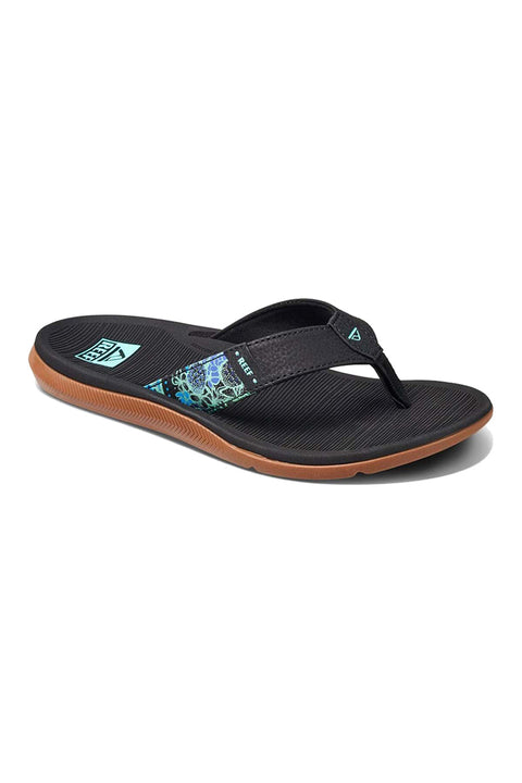Reef Women's Santa Ana Sandals Black Multi Moment Surf