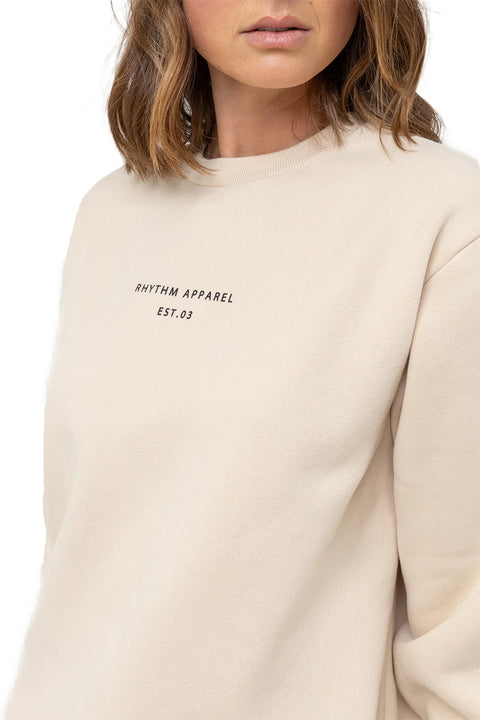 Rhythm Classic Brand Fleece - Oat - Chest Closeup