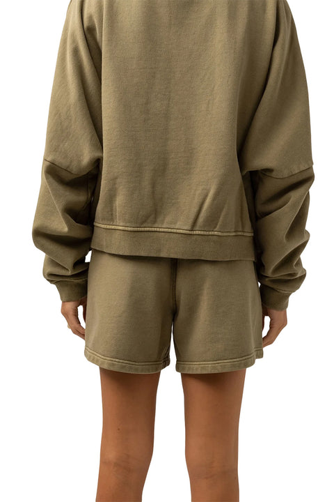 Rhythm Sunbather Fleece Short - Washed Olive - Back