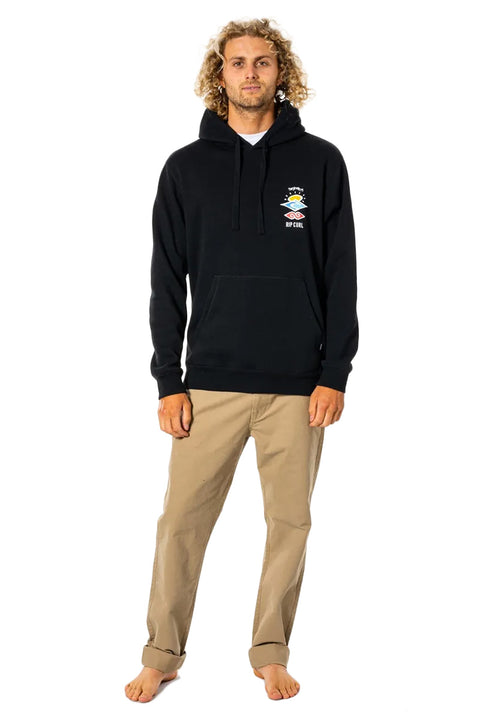 Rip Curl Search Icon Hoodie - Black - Full Body Shot
