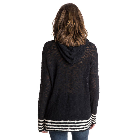 Roxy Border Field Hooded Sweater - True Black