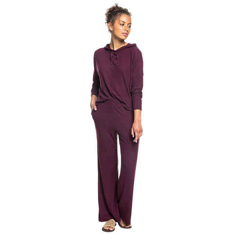 Roxy Comfy Place Cozy Ribbed Pants - Fig