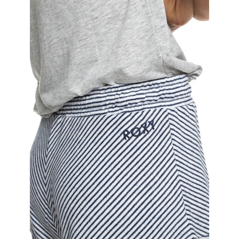 Roxy Forbidden Summer Stripe Sweat Shorts - Dress Blue Cosy Stripes
