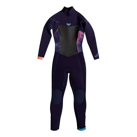 Roxy Girls Syncro 4/3 Wetsuit - Blue Ribbon / Coral Flame
