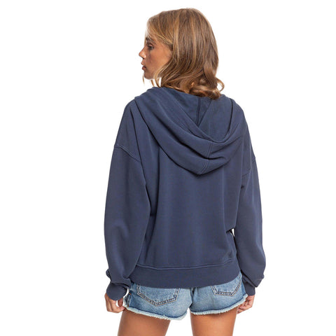 Roxy Girls Who Slide Half Snap Hoodie - Mood Indigo