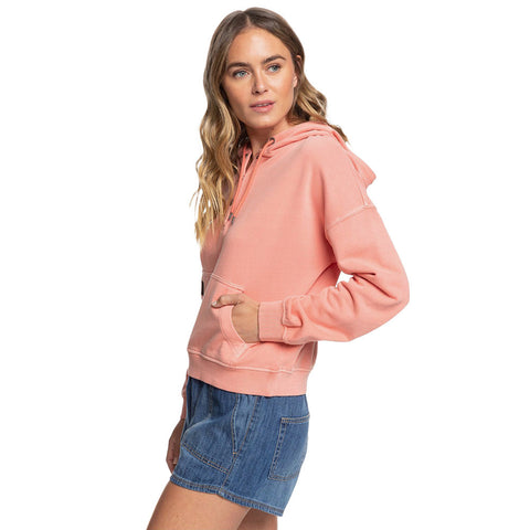 Roxy Girls Who Slide Half Snap Hoodie - Terra Cotta