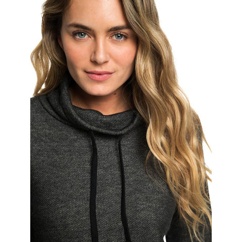 Roxy Halfway Home Funnel Neck Hoodie - True Black