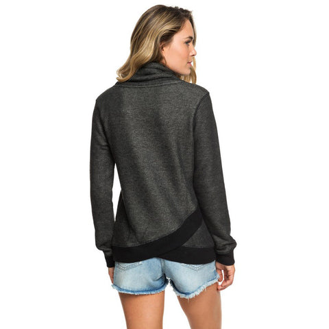 Roxy Halfway Home Funnel Neck Hoodie - True Black