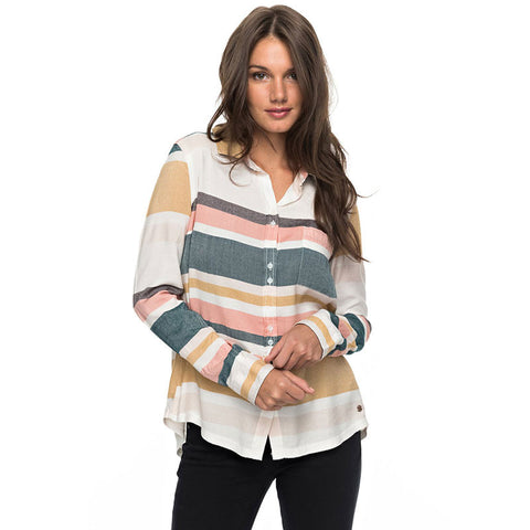 Roxy Heavy Feeling L/S Shirt - Marshmallow Blanket Stripe