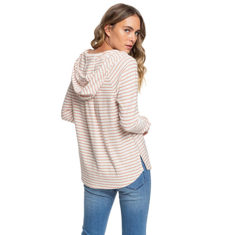 Roxy Long Night Hooded Long Sleeve Top - Cafe Creme