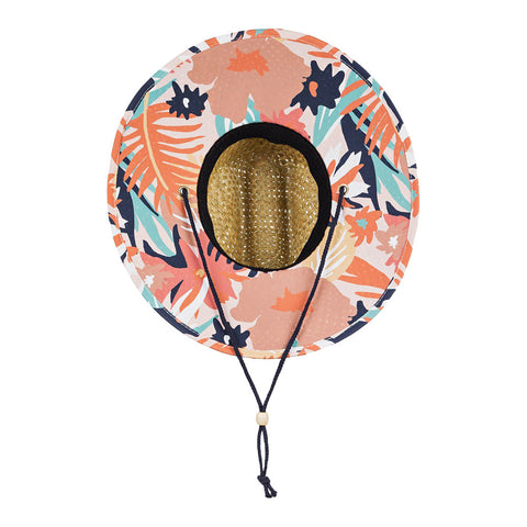 Roxy Pina To My Colada Straw Lifeguard Hat - Peach Blush Bright Skies