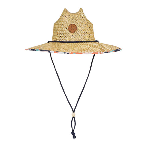 Roxy Pina To My Colada Straw Lifeguard Hat - Peach Blush Bright Skies