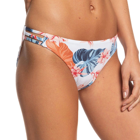 Roxy Printed Beach Classics Full Bikini Bottom - Bright White