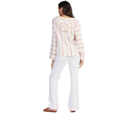 Roxy Run Around L/S Poncho - Snow White Sunrise Stripe
