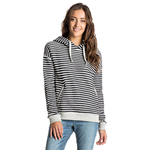 Roxy Shoal Stripe Pullover Hoodie - Anthracite Friday Stripe
