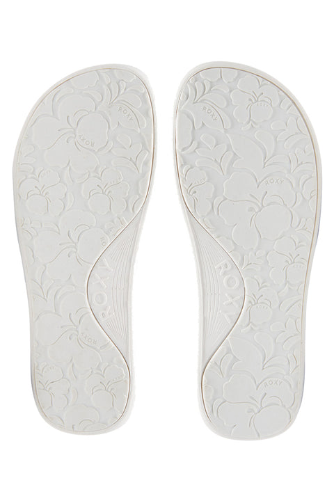 Roxy Slippy Water-Friendly Sandals- White / Stripe - Bottom
