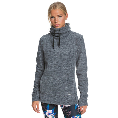 Roxy Snow Flakes Vibes High Collar Polar Fleece - Anthracite