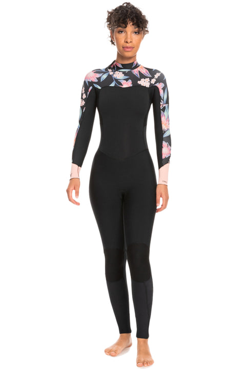 Roxy 4/3 Swell Series Back Zip Wetsuit - Anthracite Paradise Found