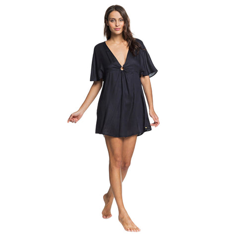 Roxy Timeless Lover Mid Sleeve Beach Cover up - Anthracite