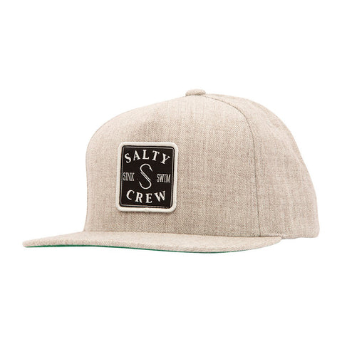 Salty Crew S Hook Patched 5-Panel Hat - Oatmeal