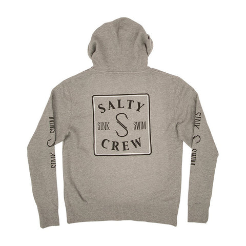 Salty Crew Squared Up Zip Hooded Fleece - Gunmetal Heather