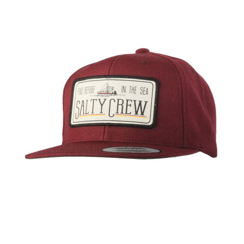Salty Crew Trawler Patched Hat - Burgandy