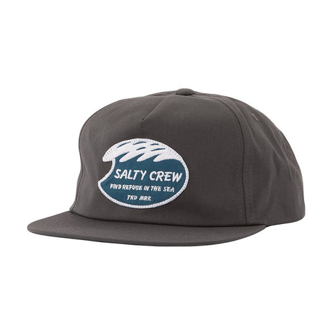Salty Crew White Wash 5 Panel Hat - Charcoal